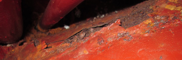 Corrosion à la soudure d'une cloison étanche