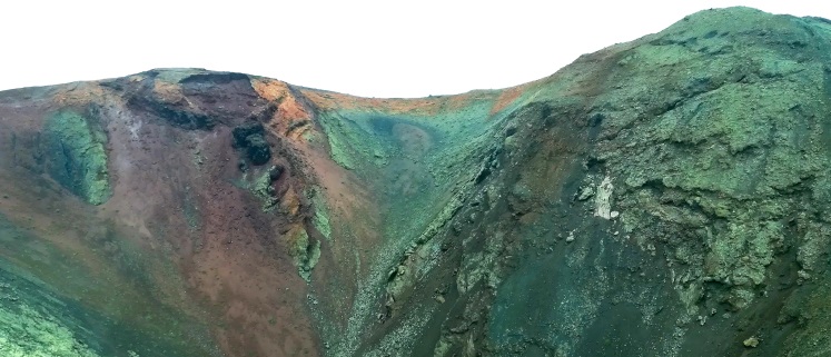 Volcan avec couleurs