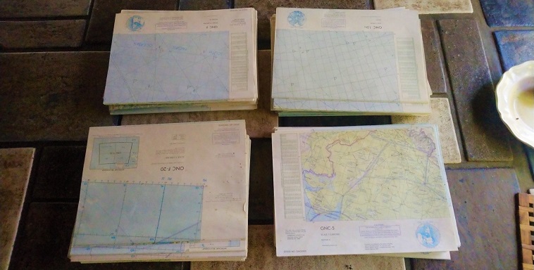 Cartes aériennes dénichées dans les archives paternelles, à usage futur de routières marines, mai 2022