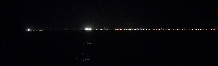Arrivée de nuit à la pointe de Puntarenas, mar. 2023
