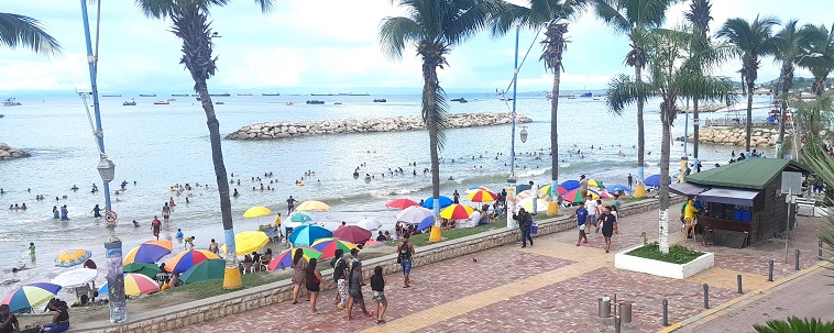 Baigneurs à grande marée haute, mar. 2025